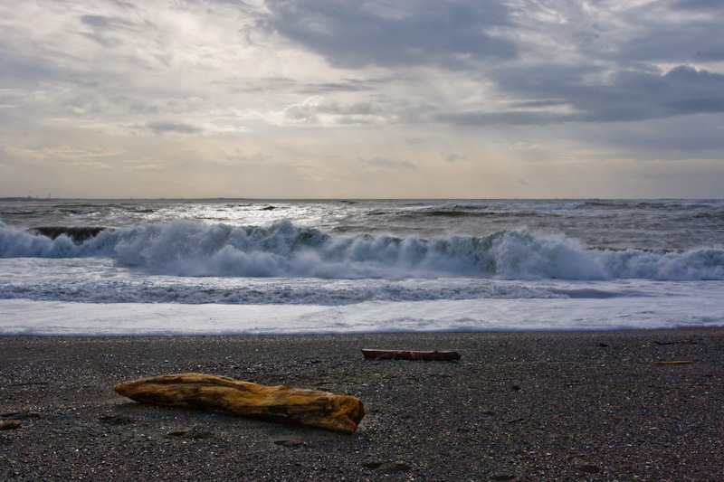 Waves Breaking On Beach